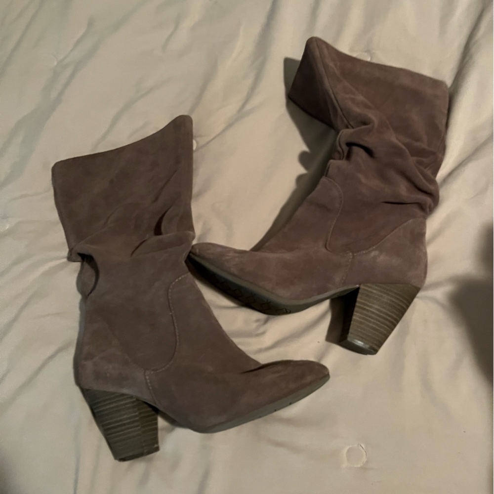Suede Dress Boots with Heel